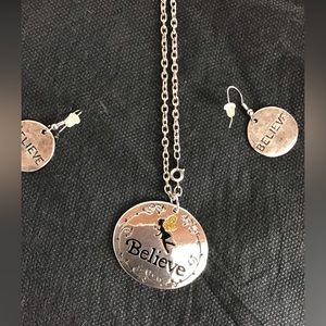 Tinker Bell necklace and earrings set
